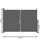 Kihúzható árnyékoló fal, belátásgátló 350X180CM, antracit szürke