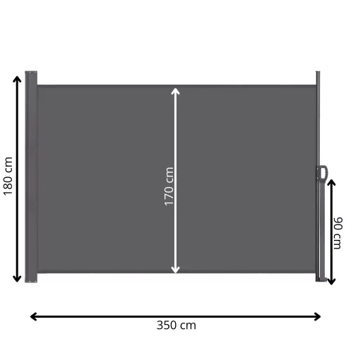 Kihúzható árnyékoló fal, belátásgátló 350X180CM, antracit szürke