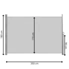 Kihúzható árnyékoló fal, belátásgátló 350X180CM, világos szürke