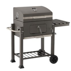   FASZENES KERTI GRILL FEDŐVEL, ÖNTÖTTVAS RÁCSSAL 114,5 x 60 x 108 CM