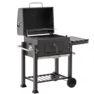 FASZENES KERTI GRILL FEDŐVEL, ÖNTÖTTVAS RÁCSSAL 114,5 x 60 x 108 CM