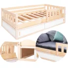 Fiókos (tárolós) faágy natúr (160x80cm )