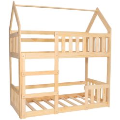 Házikó emeletes ágy natúr (160x80cm 2x )