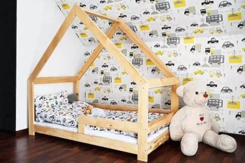 Házikó fagyerekágy 160x80 cm natúr