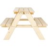 Fából készült piknikasztal gyerekeknek, padokkal 90x79x50 cm