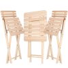 Összecsukható fa kerti bútor garnitúra, összecsukható asztal székekkel