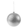 Karácsonyi gömb készlet, karácsonyfadísz, 6 db, ezüst