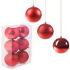 Karácsonyi gömb készlet, karácsonyfadísz, 6 db, piros