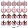 Karácsonyi gömb készlet 20 db-os, karácsonyfadísz, 4 cm, rózsaszín