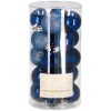 Karácsonyi gömb készlet 20 db-os, karácsonyfadísz, 4 cm, kék