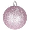 Karácsonyi gömbök, 12 db/ 6 cm, rózsaszín