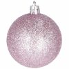Karácsonyi gömb készlet, 100 db-os, 6/4/3 cm, rózsaszín