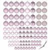 Karácsonyi gömb készlet, 100 db-os, 6/4/3 cm, rózsaszín