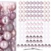 100 db-os Karácsonyi gömb szett, 6 cm, rózsaszín