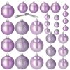30 db-os karácsonyi gömbszett, 4, 5, 6 cm-es, lila