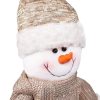 50-75 cm-es Hóember karácsonyi dísz, teleszkópos lábakkal, világosbarna