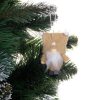 8 cm-es manó karácsonyfa dísz, karácsonyi törpe, bézs