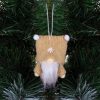 8 cm-es manó karácsonyfa dísz, karácsonyi törpe, bézs