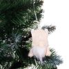 8 cm-es manó karácsonyfa dísz, karácsonyi törpe, krém