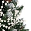 Dekoratív gally, 10 db, karácsonyfa dísz, fehér csillogós