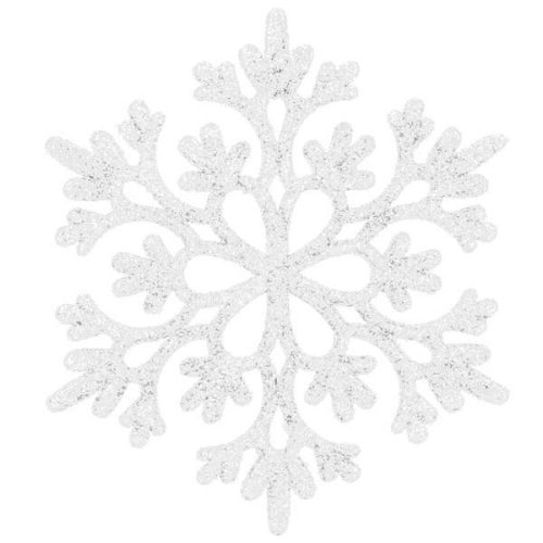 12 db-os Hópehely, 10 cm-es karácsonyi dísz, fehér