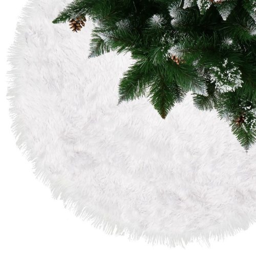 Karácsonyfa szőnyeg 72 cm-es, fehér, gyapjas