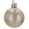 20 db-os karácsonyfa gömb szett, 4 cm-es, pezsgő-ezüst