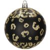 16 db-os karácsonyi gömb készlet, 8 cm-es, arany-fekete