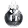 24 db-os karácsonyi gömb készlet, 5 cm-es, átlátszó, fekete belsővel