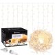 Fényfüggöny 300 led füzér, 12m, meleg fehér