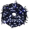 Karácsonyfa égősor - 300 LED, hideg fehér, kék vaku, 24m IP44