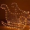 Karácsonyi LED rénszarvas szánkóval, 150cm, meleg fehér