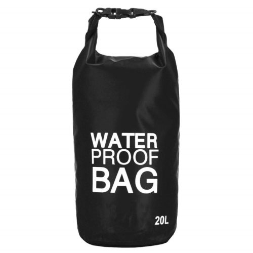Vízálló táska, fekete, 20l-es vízhatlan zsák
