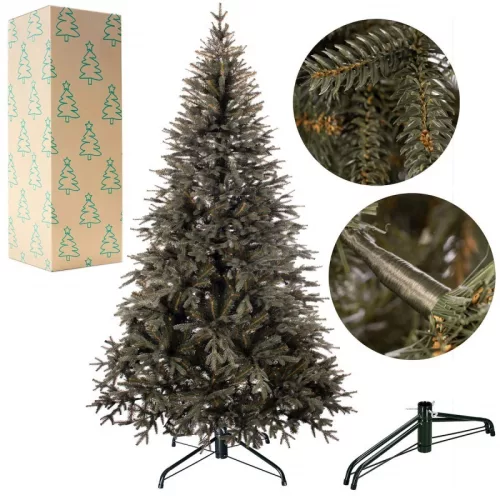 Élethű, prémium műfenyő - 220 cm - alpesi lucfenyő, talppal