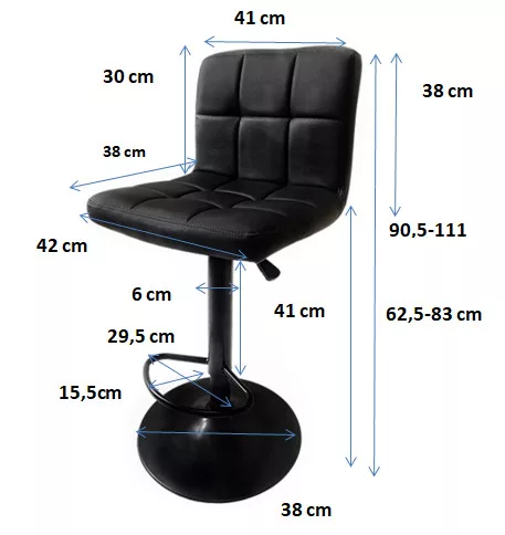 Bárszék háttámlás D2b fekete lábbal