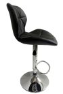 Fekete háttámaszos bárszék, króm lábbal
