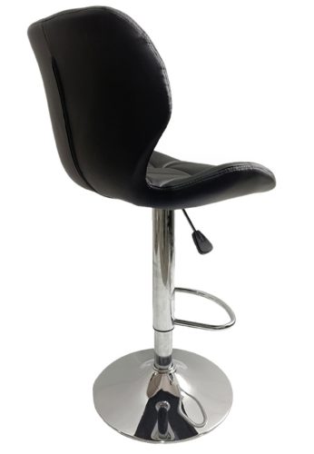 Fekete háttámaszos bárszék, króm lábbal