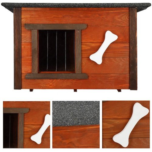 Szigetelt fa kutyaház M-es méretben