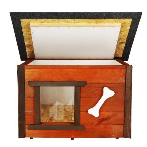 Szigetelt fa kutyaház M-es méretben