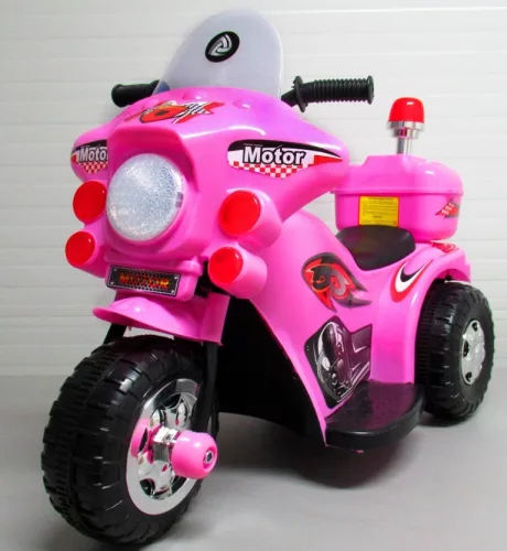 Elektromos rendőrmotor gyerekeknek - M7 - 6V - rózsaszín
