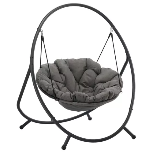 Patio Függő Fotel – Sötétszürke Párna, Szürke Keret 115,5×140×167,5 cm