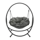 Patio Függő Fotel – Sötétszürke Párna, Szürke Keret 115,5×140×167,5 cm