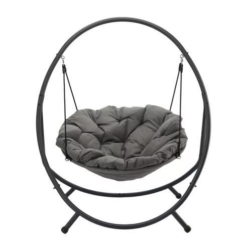 Patio Függő Fotel – Sötétszürke Párna, Szürke Keret 115,5×140×167,5 cm