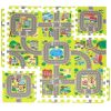 Smart City puzzle szőnyeg gyerekeknek, 90,5x90,5 cm, többszínű