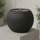 Kerti Műanyag LED Szökőkút 37×37×30 cm Kerek Fekete