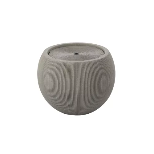 Kerti Műanyag LED Szökőkút 37×37×30 cm Kerek Bézs