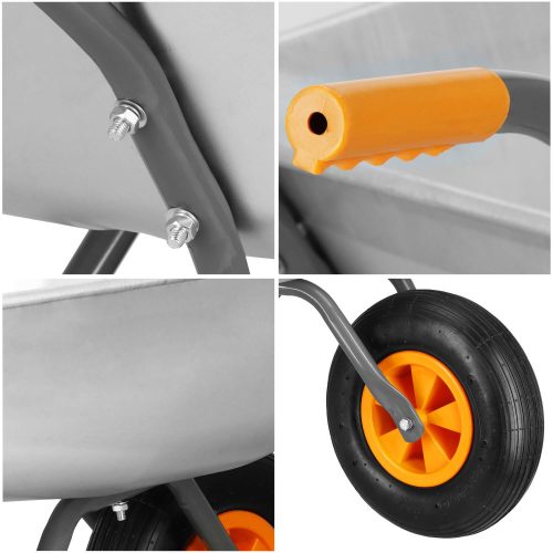 Kerti talicska, horganyzott acél, 65 L