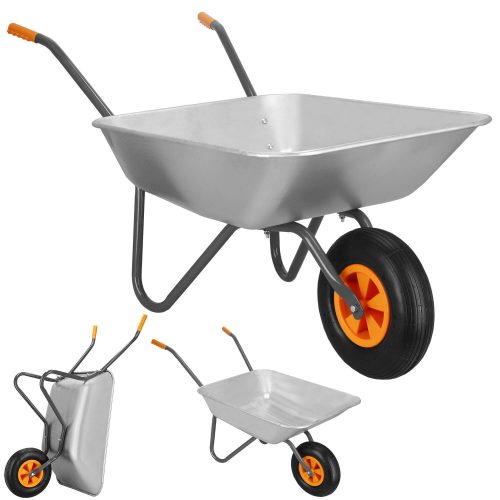 Kerti talicska, horganyzott acél, 65 L