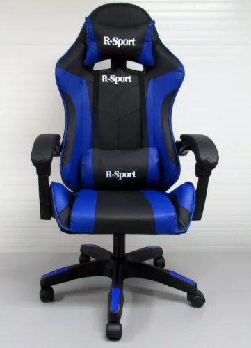 Masszírozós gamer szék, fekete-kék