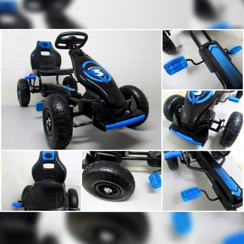 Gokart G8 gyerekeknek, felfújható kerékkel, fekete-kék